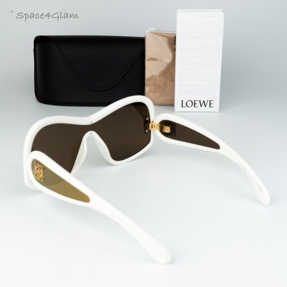 Loewe Women Sunglasses White Gold Brown Mirror Shield  display picture 3